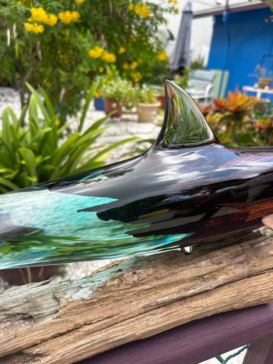 Coca Bola Wood and Clear "Great White Shark" Sculpture