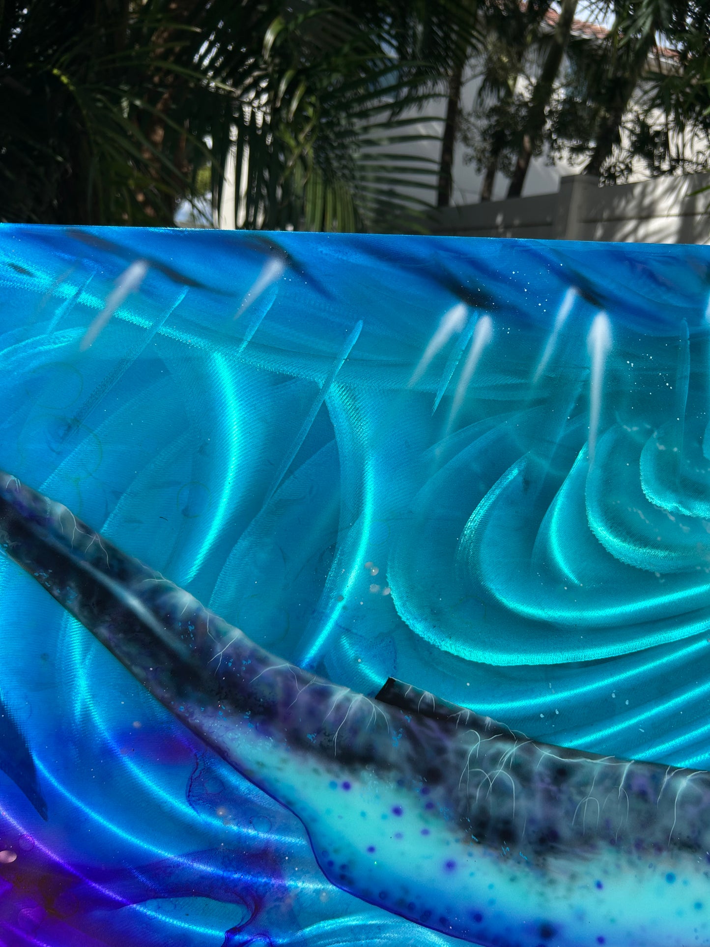 Fine Art Painting on Metal “Whales”