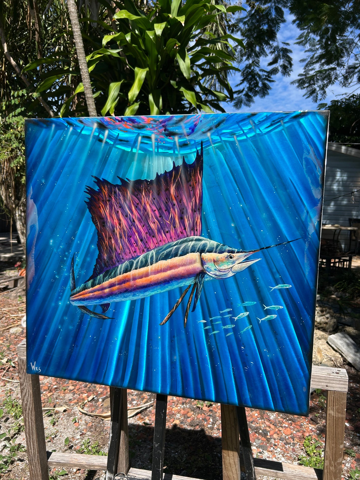 Fine Art Painting on Metal “sailfish”