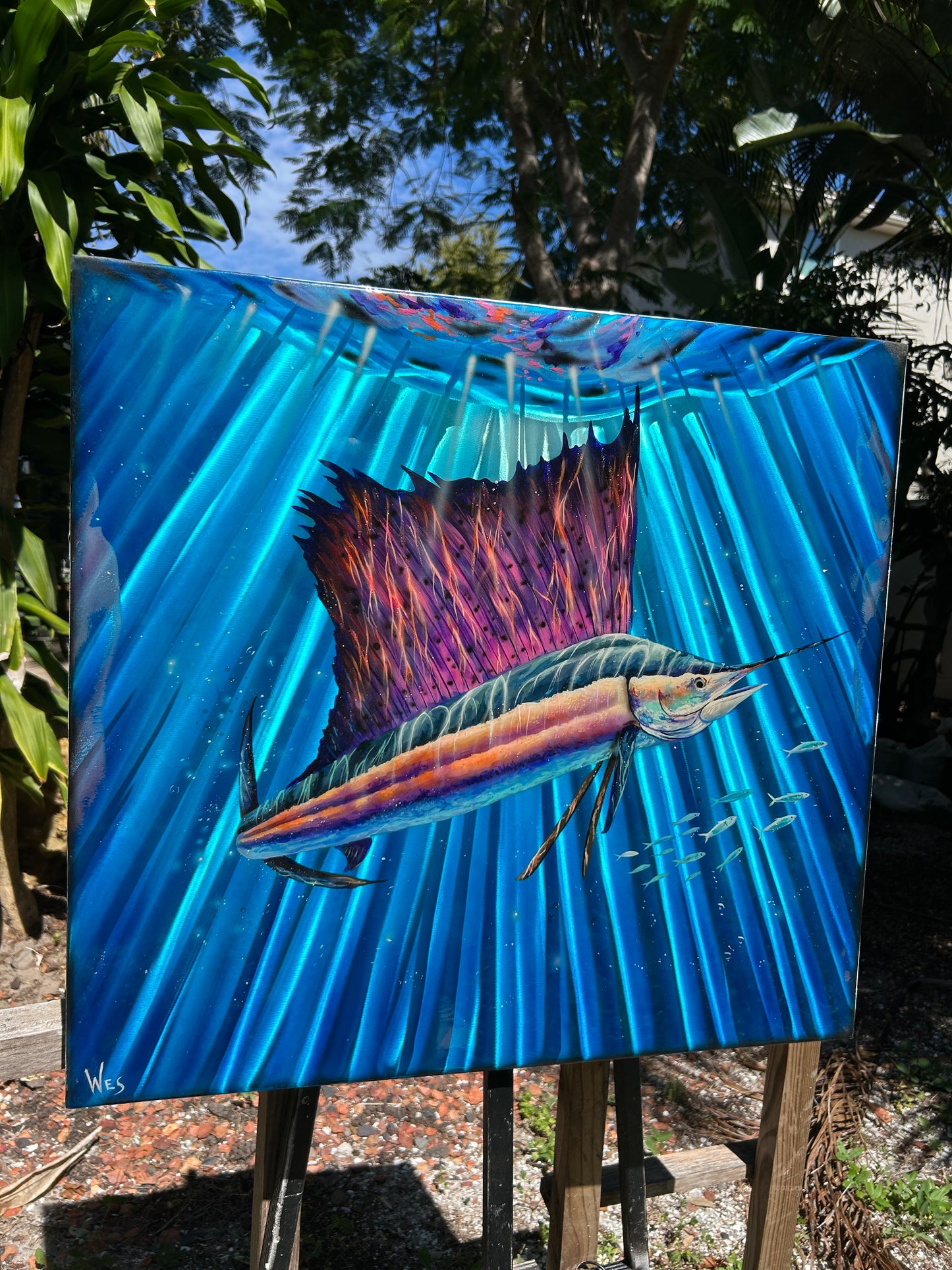 Fine Art Painting on Metal “sailfish”