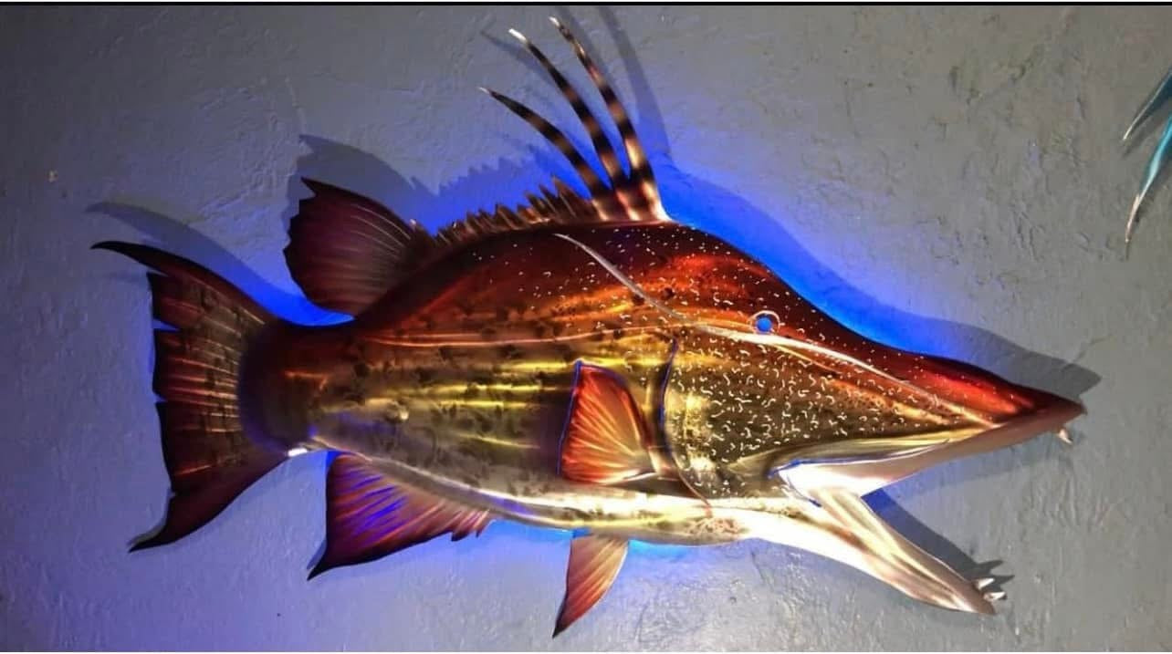LED Metal Wall Art Fish Mount